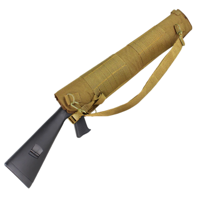 Capa protetora castanha para coronha de arma com alça ajustável