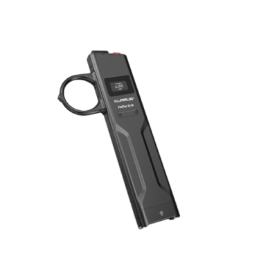 Dispositivo electrónico preto com ecrã LCD e cabo