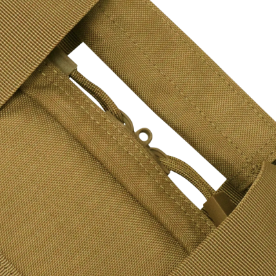 Mochila ou bolsa tática cáqui com fecho e alças acolchoadas