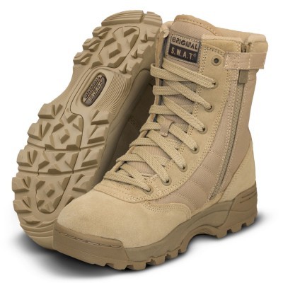 bota tática beige com sola antiderrapante e etiqueta ORIGINAL S.W.A.T