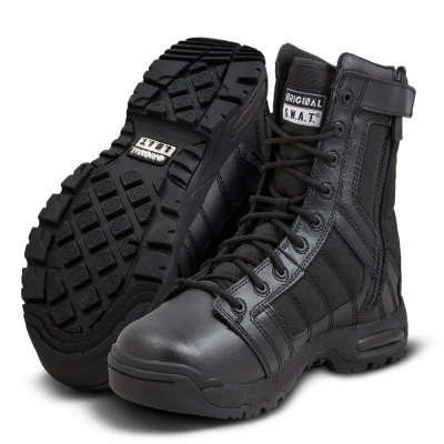 Botas de segurança pretas com sola robusta e etiqueta ORIGINAL S.W.A.T.