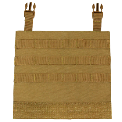 Painel táctico modular cor areia com tiras MOLLE e fivelas de encaixe
