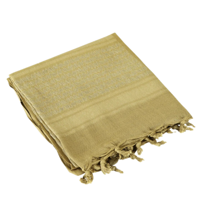 Lenço amarelo claro com padrão e franjas trançadas