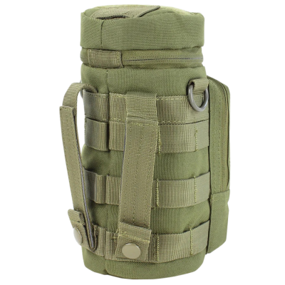 Mochila tática verde-oliva com fechos e alças ajustáveis