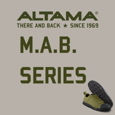Publicidade ALTAMA M.A.B. SERIES com sapatos verdes e pretos