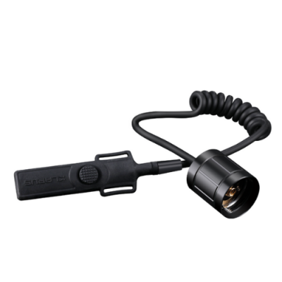 Conector de cabo elétrico preto com mola espiral e botão plástico