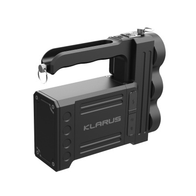 Lanterna preta recarregável portátil com marca KLARUS