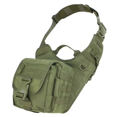 Suspensão tática de ombro verde com bolsos e fecho