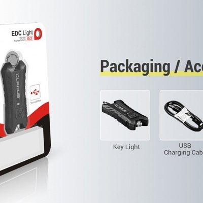 Kit de luz LED EDC Mi2 40LM com embalagem e acessórios