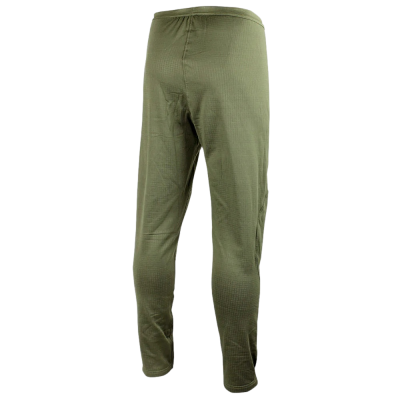 Calças verdes com padrão de malha e cós elástico