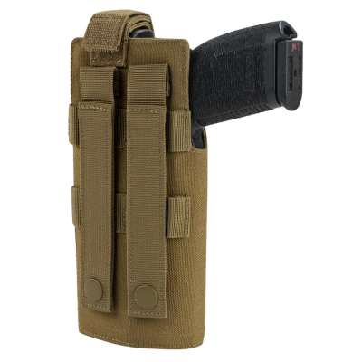 Coldres tático castanho com arma preta