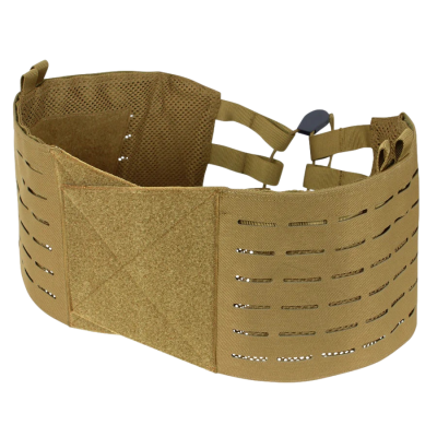 Cinto táctico bege com fecho de velcro e design laser-cut