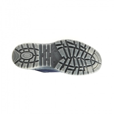Sola de sapato desportiva em borracha cinzenta com padrão antiderrapante