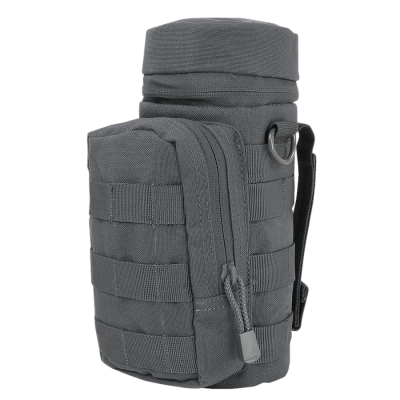 Bolsa tática cinzenta resistente com bolso e alça lateral