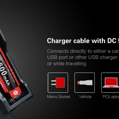 carregador inteligente K1 com bateria recarregável DC 5V micro USB e capacidade 3600mAh