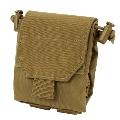 Bolsa tática caqui com fecho de velcro e cordões ajustáveis