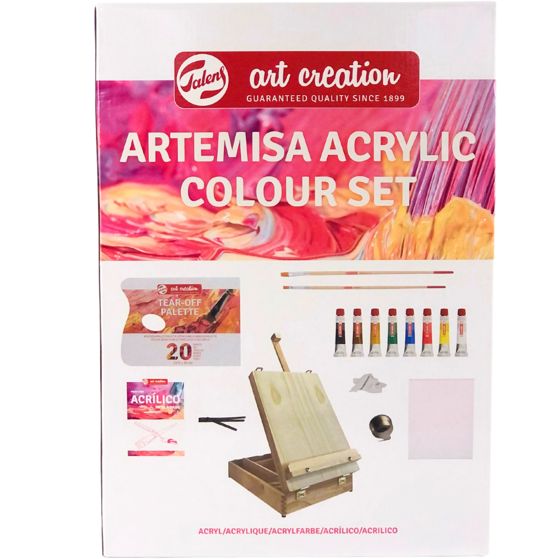 Conjunto de tinta acrílica Artemisa da Talens com 20 cores e acessórios de pintura