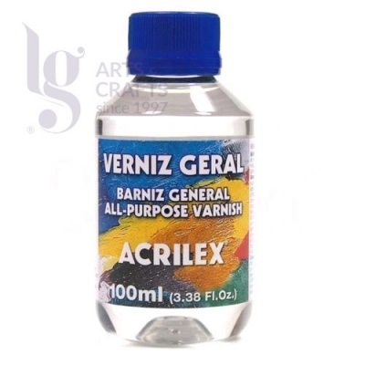 Frasco de verniz geral Acrilex 100ml com tampa azul