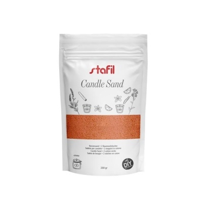 Pacote branco com areia para velas laranja Stafil Candle Sand 200g