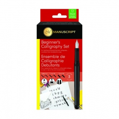 Conjunto de caligrafia Manuscript para iniciantes com caneta preta e três pontas diferentes