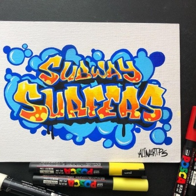 Tela com arte de graffiti escrito 