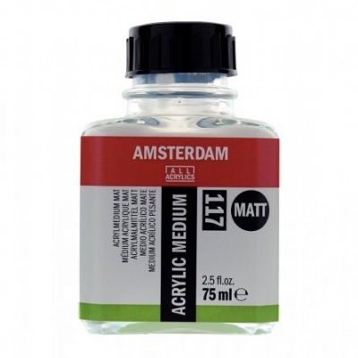 Frasco medium acrílico mate Amsterdam 75 ml com tampa preta