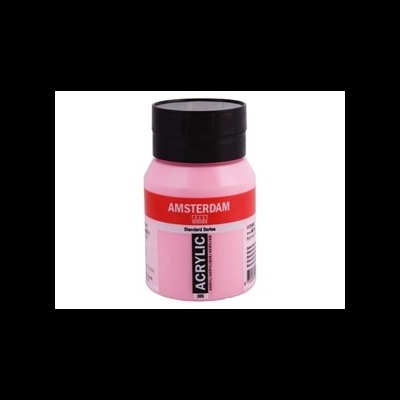 Frasco de tinta acrílica rosa Amsterdam com tampa preta