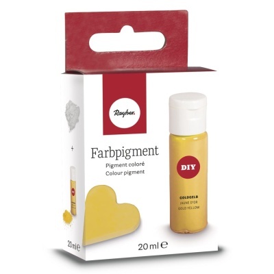 Embalagem de pigmento colorido amarelo ouro Rayher 20ml