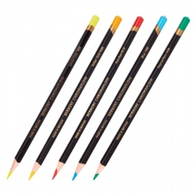 Conjunto de lápis de cor Drewev Chromaflow com cinco cores distintas