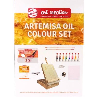 Conjunto de tinta a óleo Artemisa Talens com acessórios e pincéis