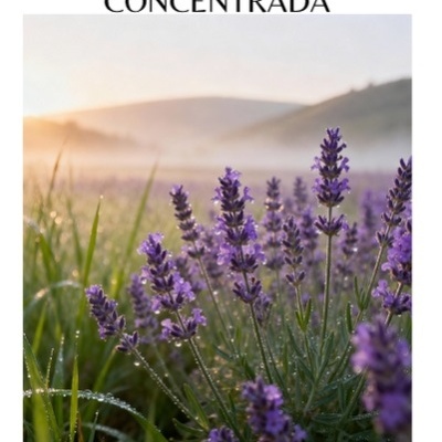 Flores roxas de lavanda com orvalho em campo ao amanhecer