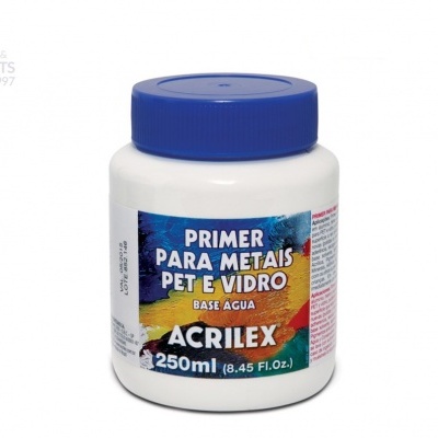 Frasco de primer para metais, PET e vidro da Acrilex com tampa azul