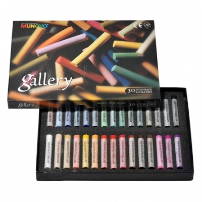 Conjunto de 30 pastéis de óleo Mungyo Gallery com cores variadas em embalagem preta.