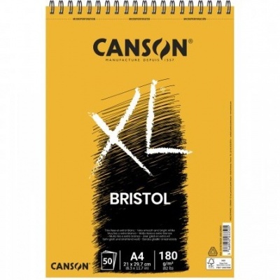 Bloco de papel Canson XL Bristol amarelo com espiral preta
