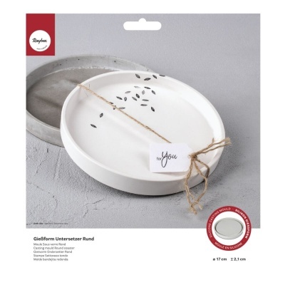 Molde redondo de silicone para base com decoração de folhas e cartão for You