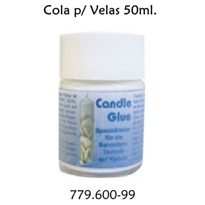 Cola para velas 50ml em frasco branco com etiqueta azul