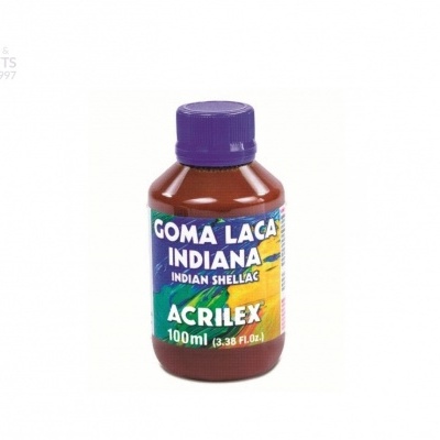 Frasco de Goma Laca Indiana Acrilex 100 ml com tampa roxa