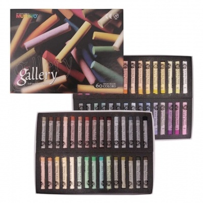 Conjunto de 60 pastéis oleosos MUNGYO em caixas organizadas com tampa colorida