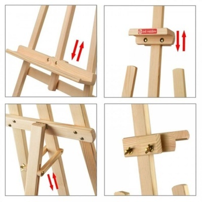 Detalhes de suporte de madeira para cavalete de pintura