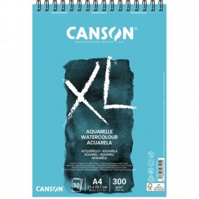 Bloco de papel para aquarela Canson XL azul com espiral