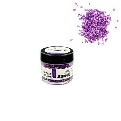 Frasco de brilho violeta JESMONITE 30g com tampa preta