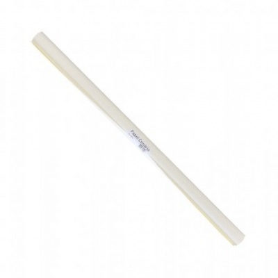 Rolo de papel vegetal branco com etiqueta central em fundo branco