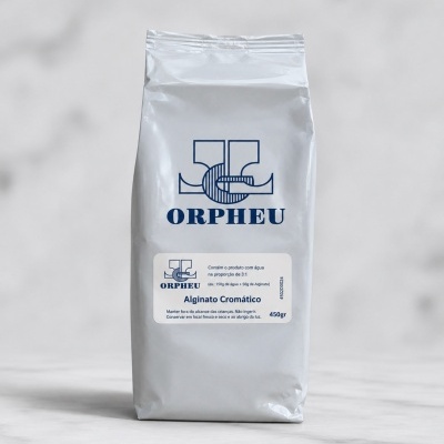 Pacote branco de Alginato Cromático da marca ORPHEU 450 gramas