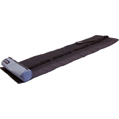 Estojo organizador preto e cinza com laços e logo Vanguard