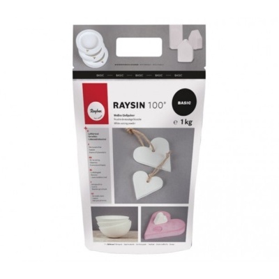 Embalagem RAYSIN 100 BASIC Rayher branco 1 kg com corações e moldes