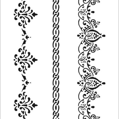 Três padrões decorativos em preto sobre fundo branco com o número '093' no canto inferior direito.