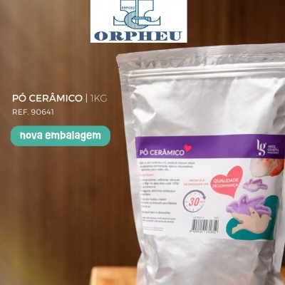 Saco prata com embalagem de pó cerâmico 1kg da marca ORPHEU