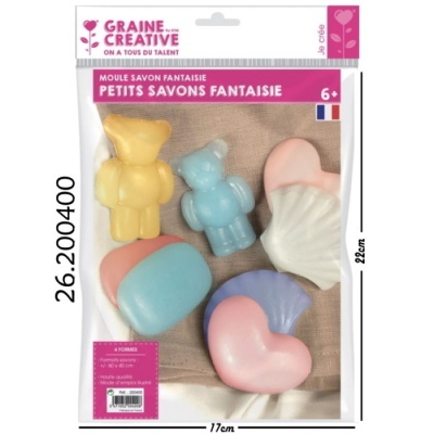 Pacote de molde para sabonetes com formas variadas coloridas