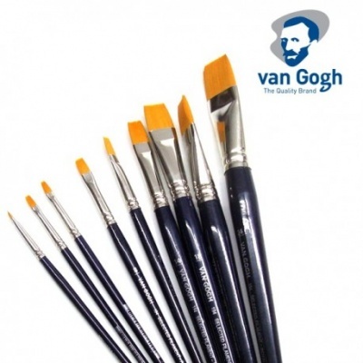 Conjunto de pincéis Van Gogh com cerdas amarelas e cabos pretos