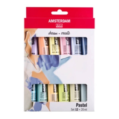 Estojo de 12 tubos de tinta acrílica AMSTERDAM Pastel